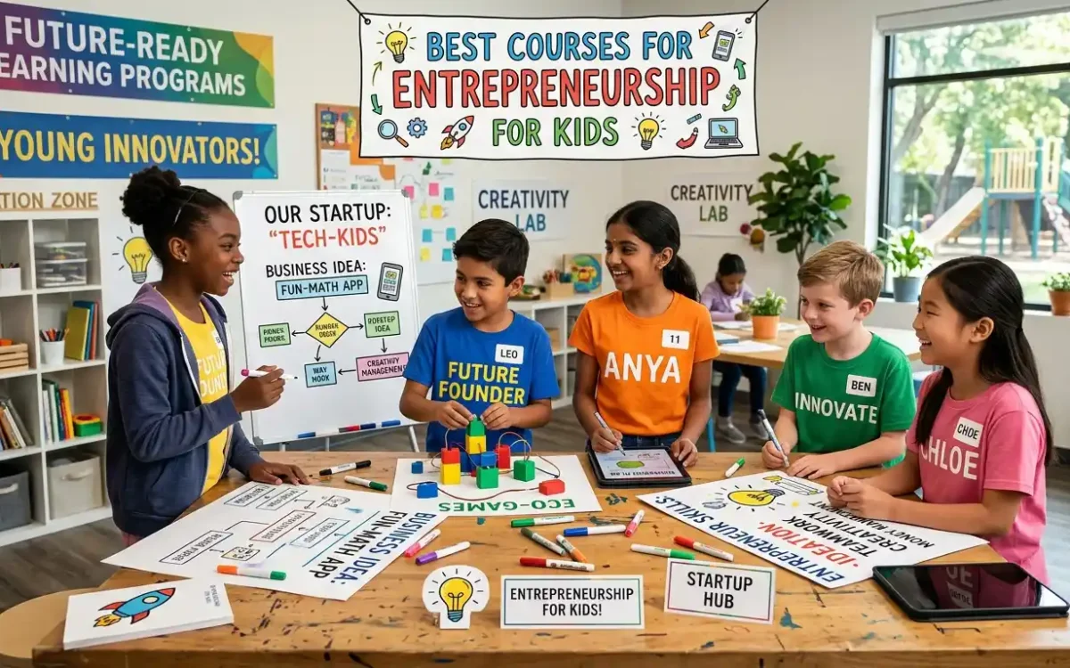 Discover the best courses for entrepreneurship for kids that build creativity, leadership, STEM, AI, and real-world problem-solving skills.