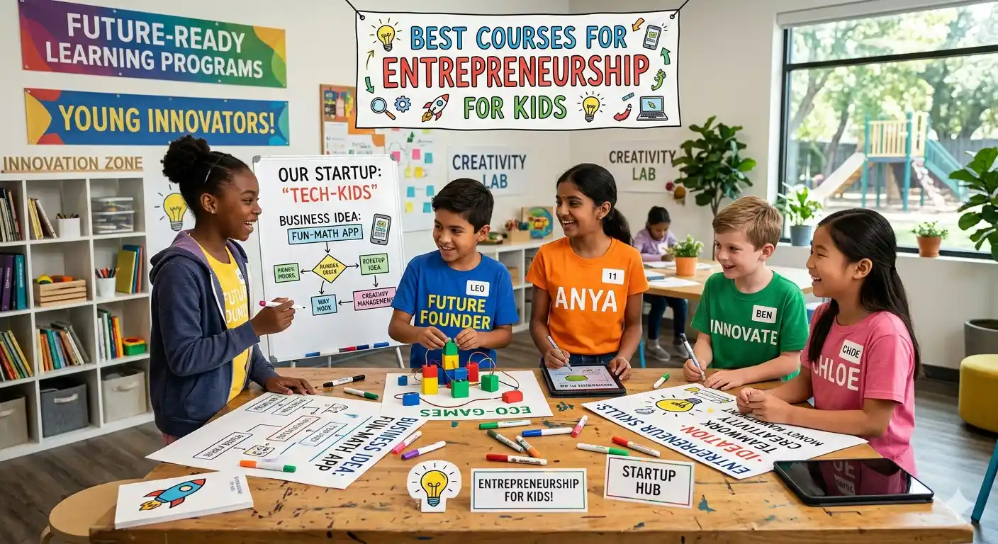 Discover the best courses for entrepreneurship for kids that build creativity, leadership, STEM, AI, and real-world problem-solving skills.