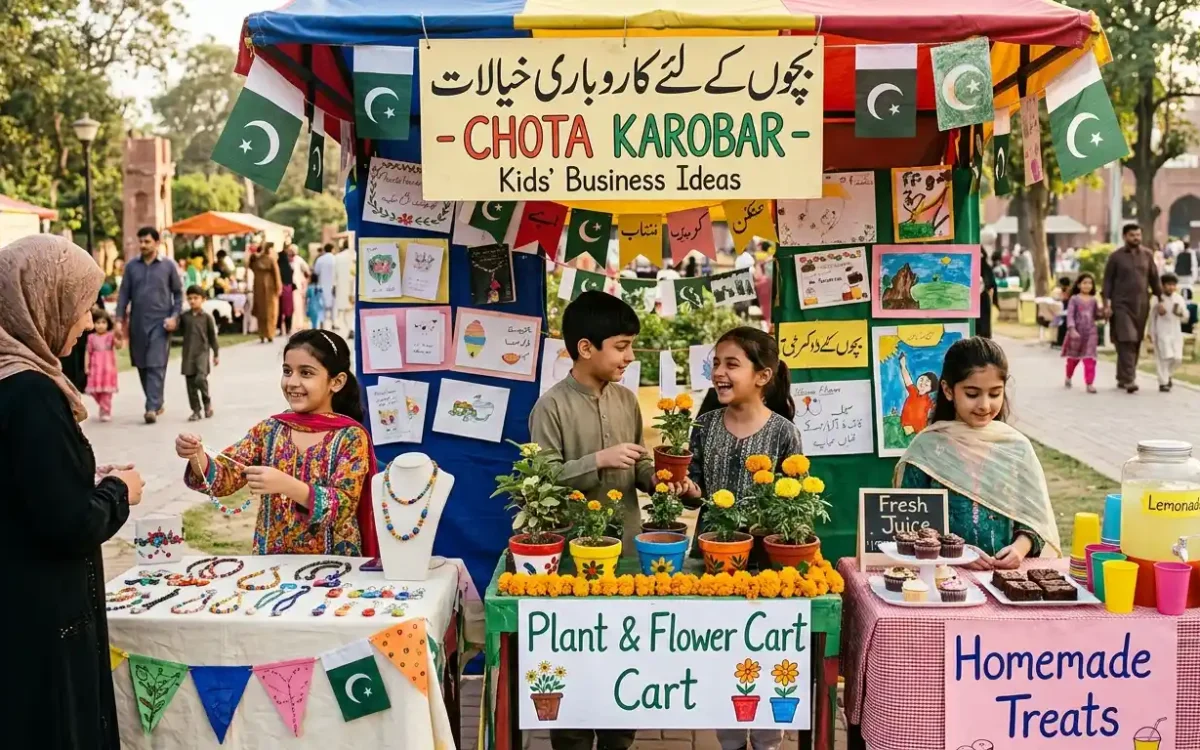 Business ideas for kids in Pakistan that build creativity, confidence, and entrepreneurial skills through fun, practical, and real-world learning activities.