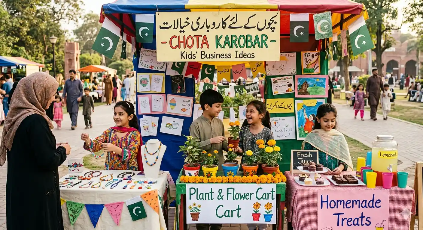 Business ideas for kids in Pakistan that build creativity, confidence, and entrepreneurial skills through fun, practical, and real-world learning activities.