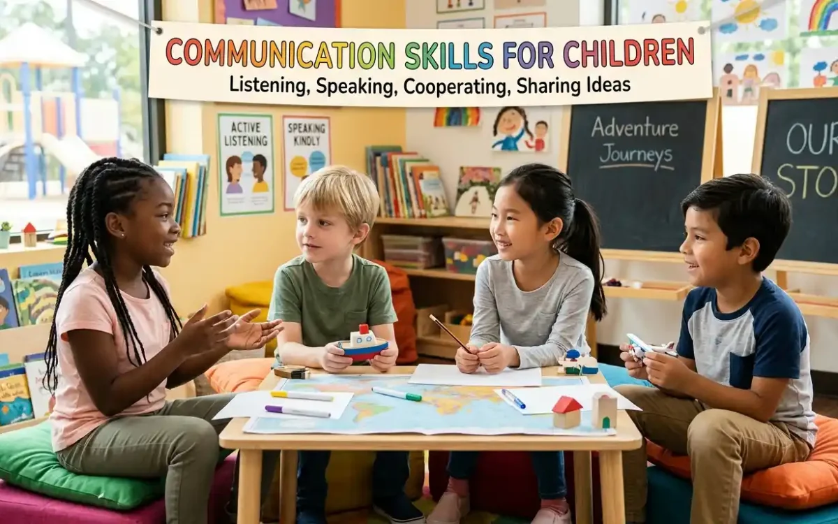 Learn why communication skills for children are important and discover activities that improve confidence, speaking, listening, and social interaction.
