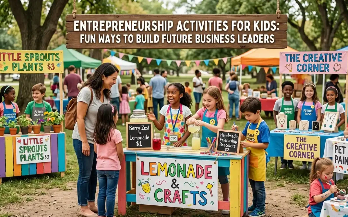 Discover the best entrepreneurship activities for kids that develop creativity, leadership, confidence, teamwork, and real-world problem-solving skills.