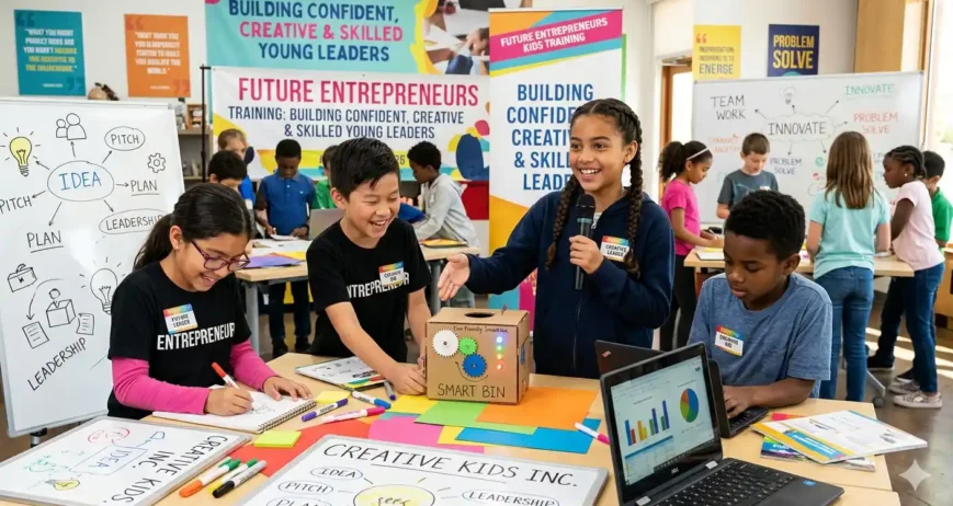 Future Entrepreneurs Kids Training Future entrepreneurs kids training builds creativity, leadership, and real-world skills through STEM, AI, and hands-on bootcamp programs at Kidspreneur.