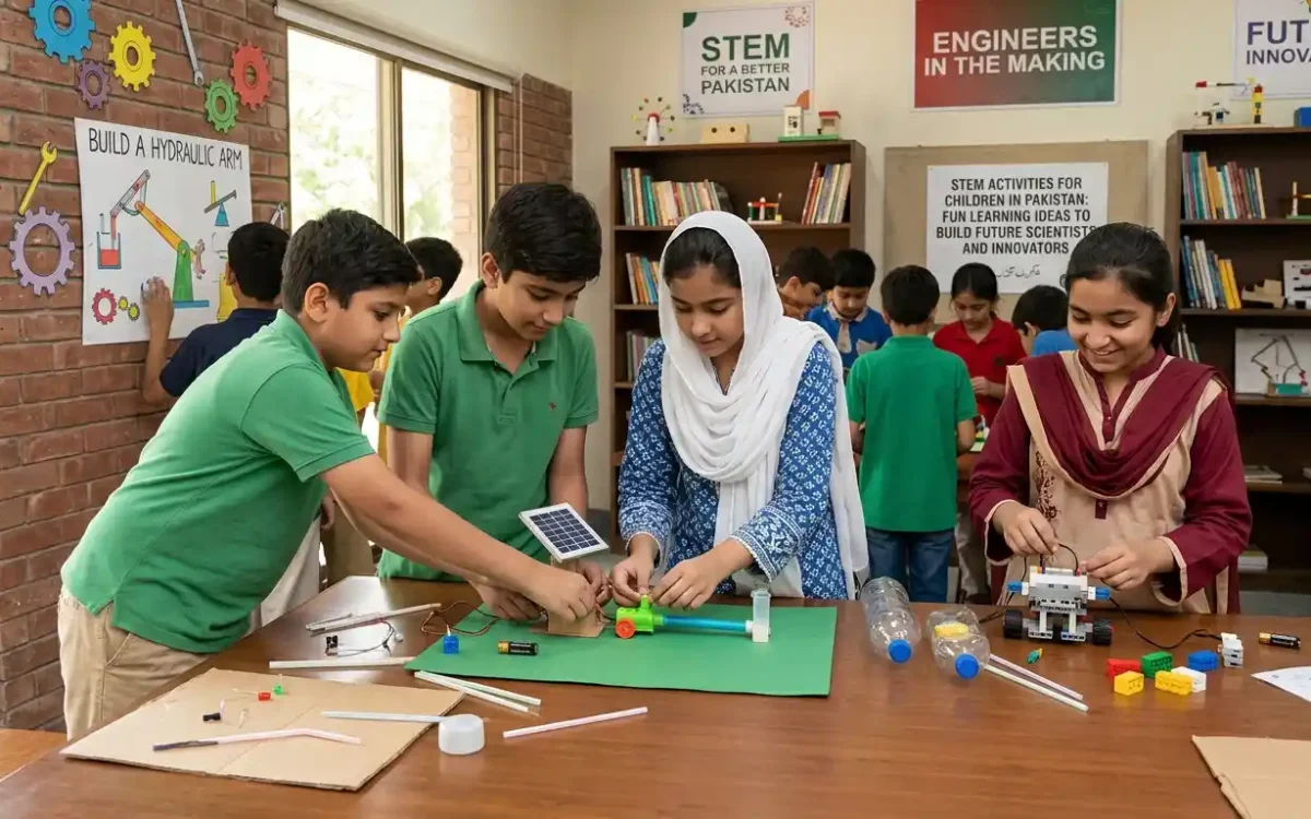 STEM activities for children in Pakistan help kids learn science, technology, engineering, and math through fun, hands-on learning experiences.