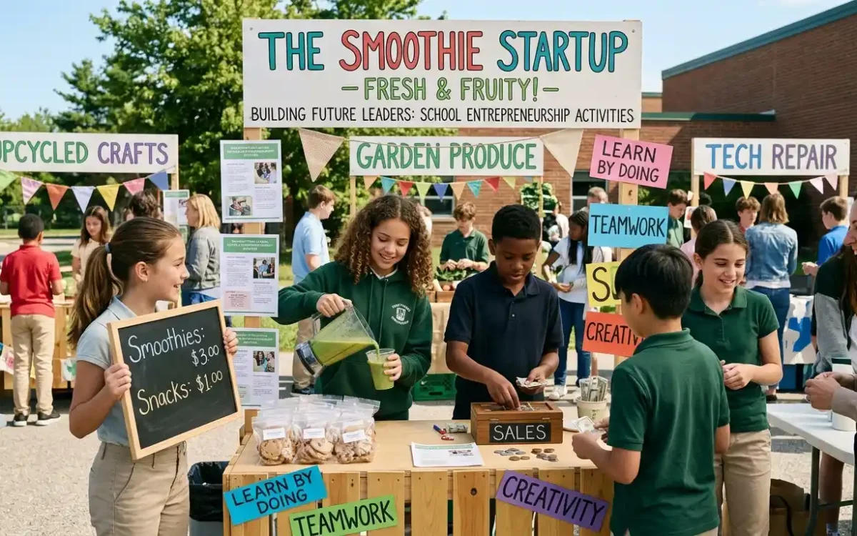 Discover the best school entrepreneurship activities that help children build leadership, creativity, teamwork, and real-world business skills.