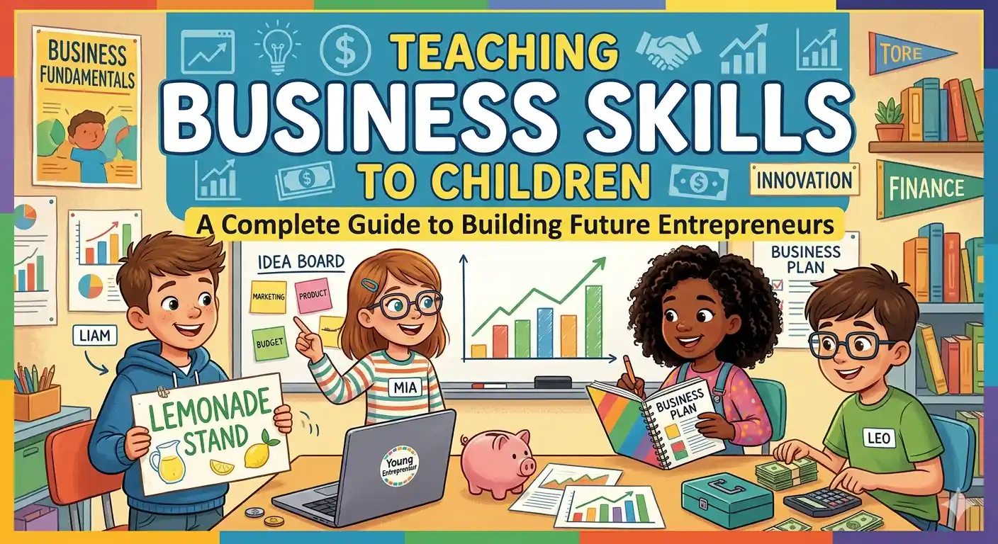 Teaching business skills to children helps build confidence, creativity, leadership, and financial literacy for lifelong success and future entrepreneurship.