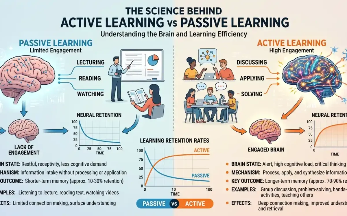 Discover the science behind active learning vs passive learning and why active learning builds smarter, more confident, future-ready children.