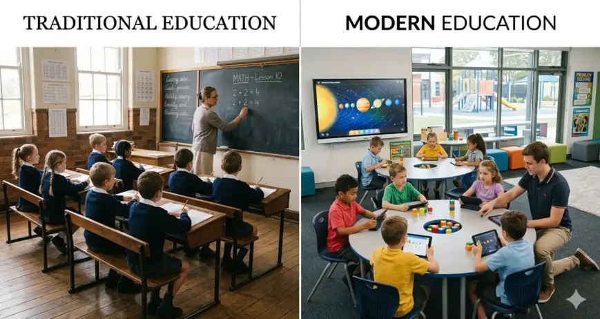Traditional vs modern education for kids explained with comparison, benefits, and future learning trends for better child development.