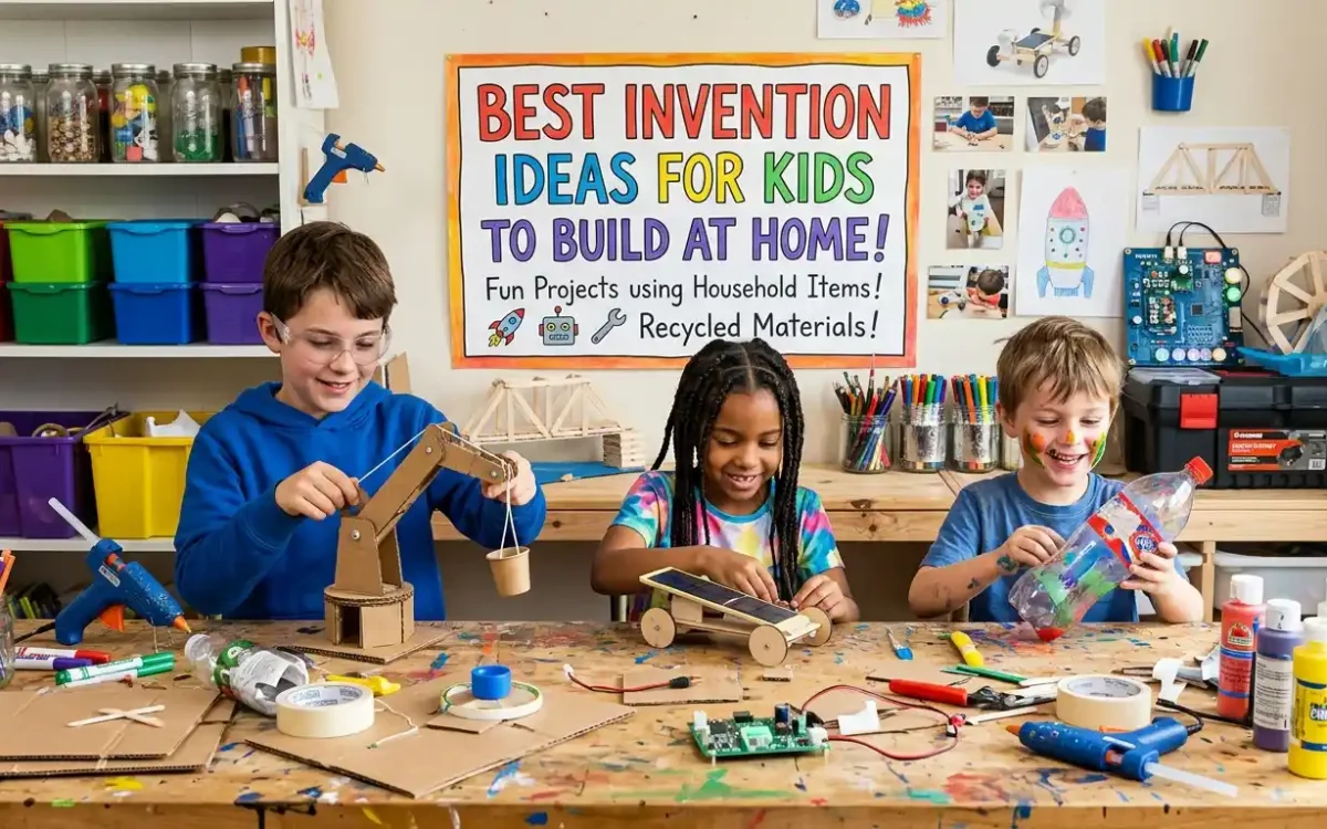Discover the best invention ideas for kids to build at home. Explore creative STEM projects, innovation activities, and hands-on learning experiences.