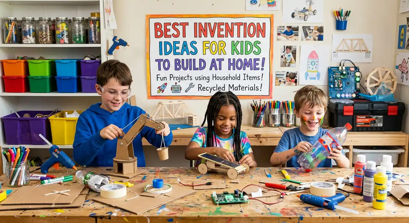 Discover the best invention ideas for kids to build at home. Explore creative STEM projects, innovation activities, and hands-on learning experiences.