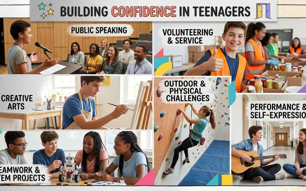 Discover effective confidence building activities for teenagers that improve self-esteem, communication skills, leadership, and personal growth.