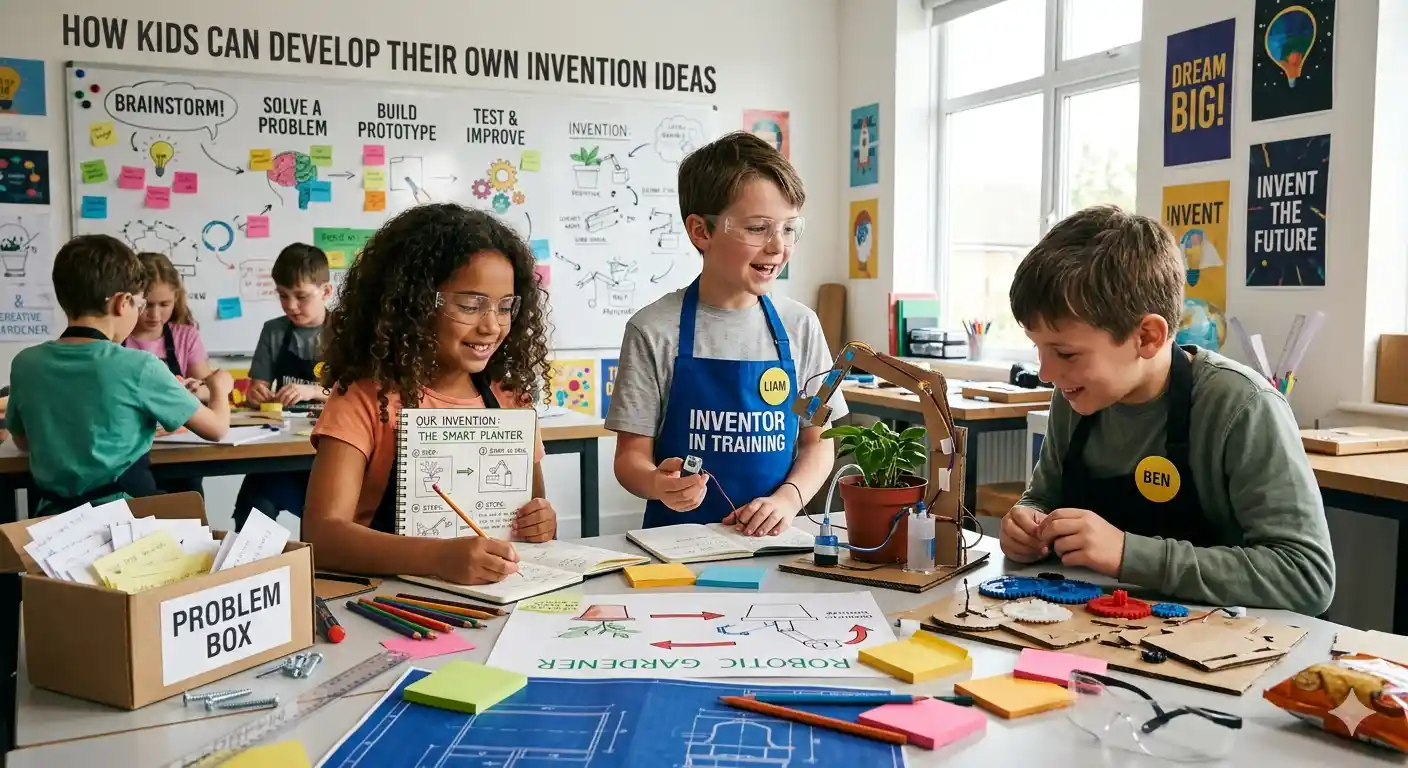 Learn how kids can develop their own invention ideas through simple steps, creativity exercises, and problem-solving activities that build innovation skills.