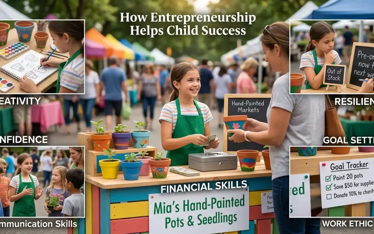 Discover how entrepreneurship helps child success by building confidence, leadership, creativity, and real-world problem-solving skills for the future.