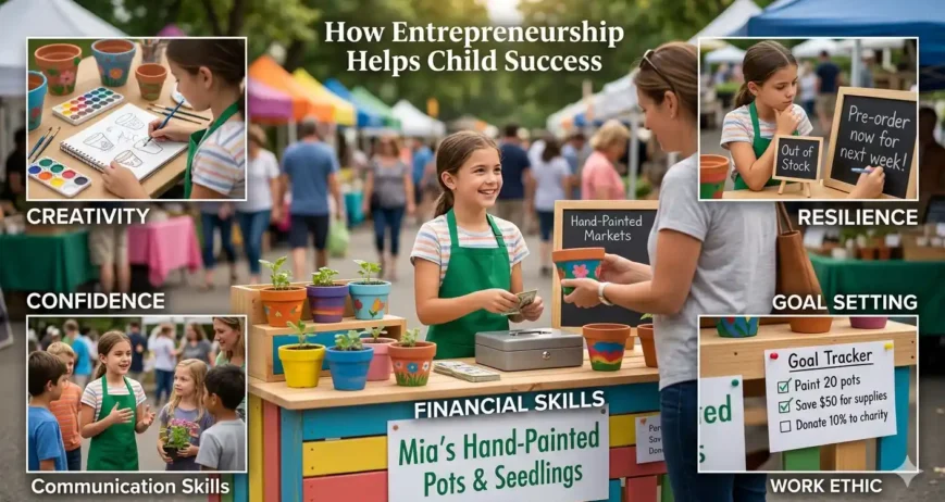 how entrepreneurship helps child success Discover how entrepreneurship helps child success by building confidence, leadership, creativity, and real-world problem-solving skills for the future.