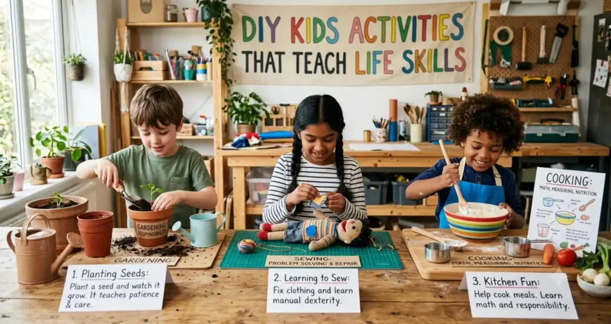DIY Activities Discover the best DIY kids activities that teach life skills. Explore hands-on projects that help children build confidence, creativity, problem-solving, financial literacy, teamwork, and independence.