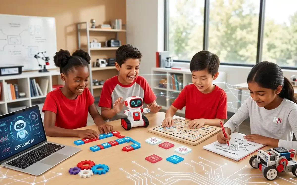 Discover 10 fun AI activities for kids that make artificial intelligence easy to understand through games, coding, robotics, creativity, and hands-on learning.