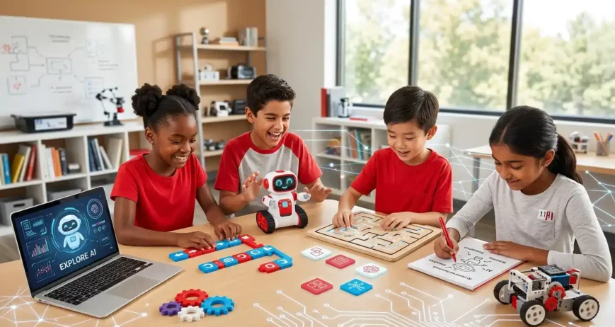 10 Fun AI Activities for Kids to Explore Artificial Intelligence..jfif Discover 10 fun AI activities for kids that make artificial intelligence easy to understand through games, coding, robotics, creativity, and hands-on learning.