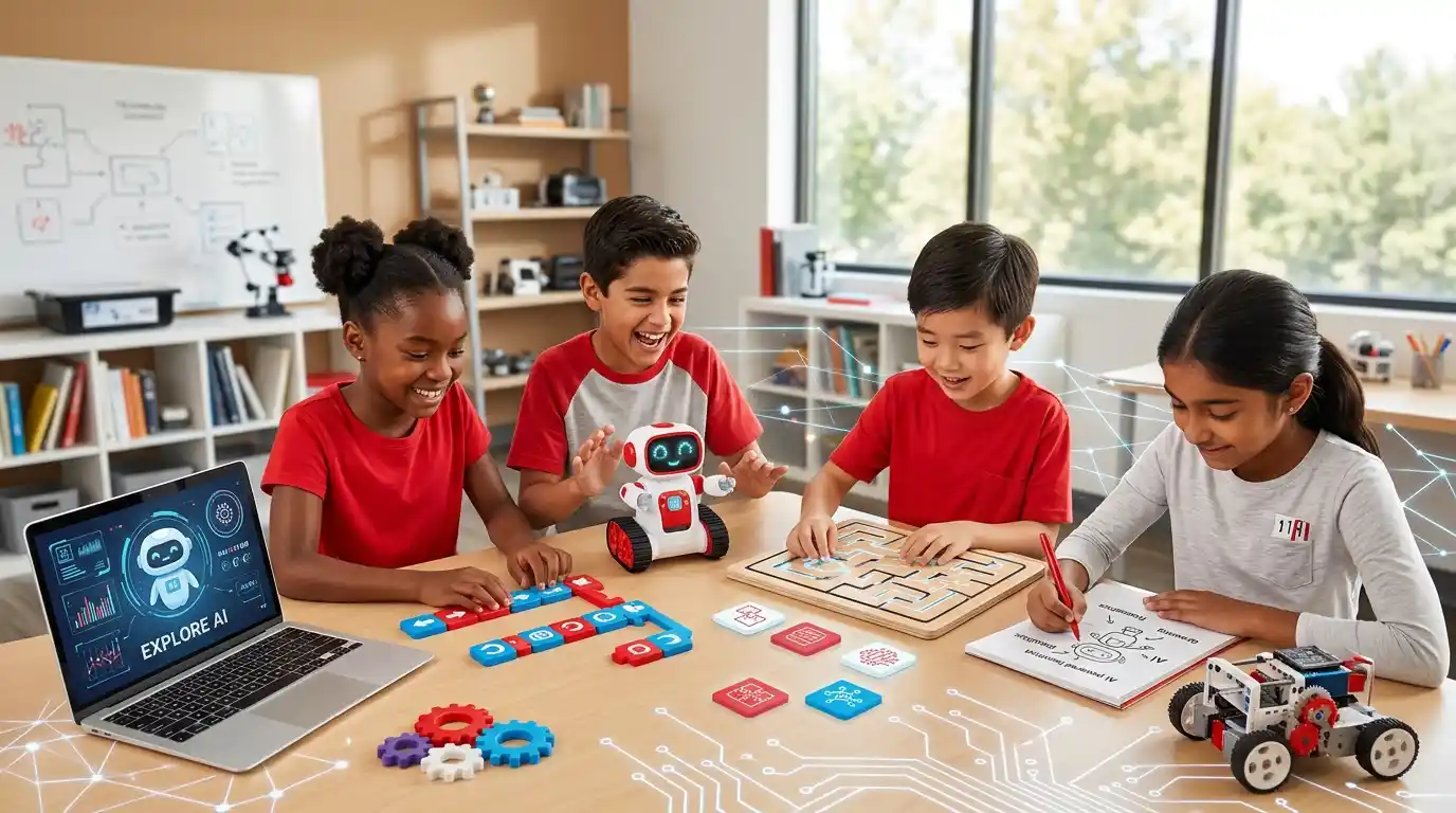 Discover 10 fun AI activities for kids that make artificial intelligence easy to understand through games, coding, robotics, creativity, and hands-on learning.
