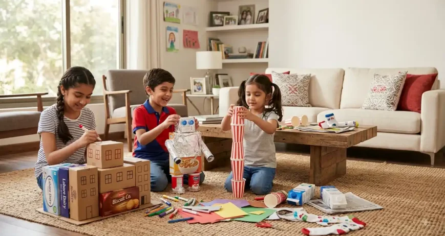 12 Creative Kids Activities Using Household Items Discover 12 creative kids activities using household items. Easy, affordable ideas that encourage creativity, learning, problem-solving, teamwork, and confidence.