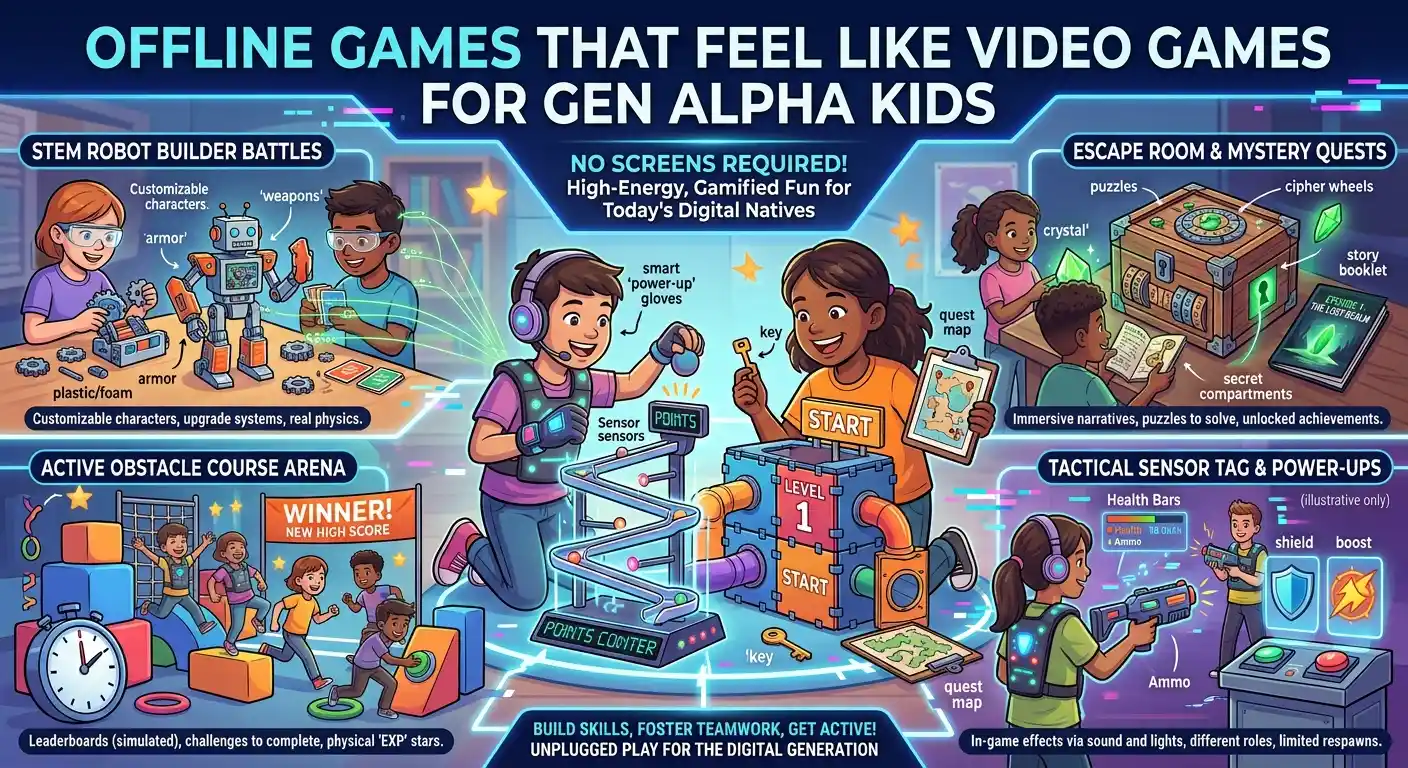 15 Offline Games That Feel Like Video Games for Gen Alpha Kids