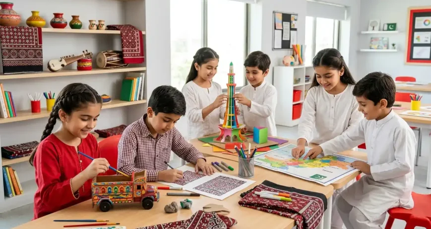 10 Pakistan-Inspired Cultural Activities for Kids.jfif Discover 10 fun Pakistan-inspired cultural activities for kids, from truck art and Ajrak designs to storytelling, crafts, food, music, and landmarks.